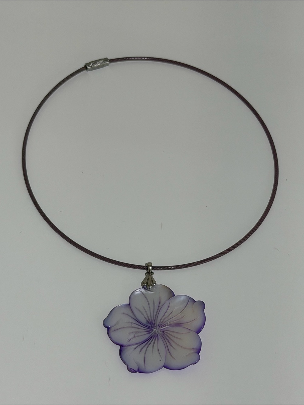 Delicate Purple Floral Pendant Necklace - Women Jewelry